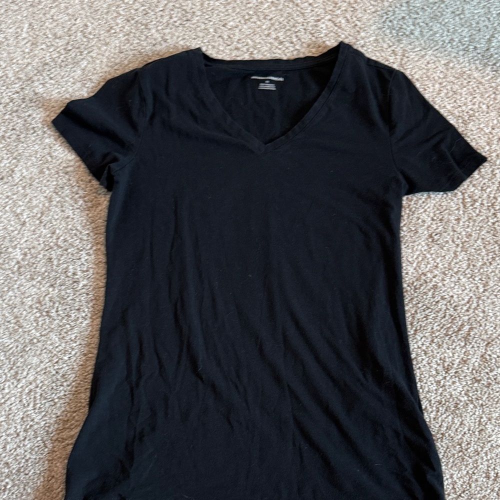 Women's Black V-Neck Tee